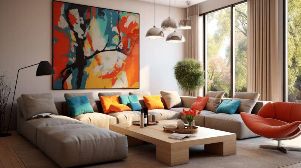 ruang keluarga yang cozy dengan suasana santai (vecteezy.com/104581530157476087020)