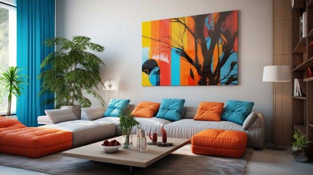 ilustrasi ruang tamu dengan suasana santai (vecteezy.com/104581530157476087020)