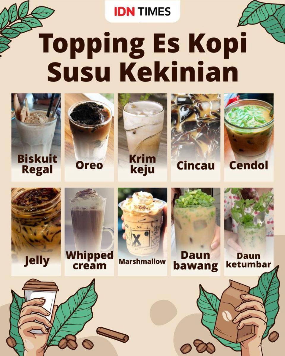Infografis topping es kopi susu kekinian (IDN Times/Sukma Mardya Shakti)