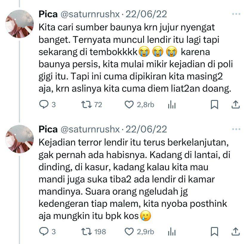 tangkapan layar thread Gangguan Jin Poli Gigi (x.com/saturnrushx)