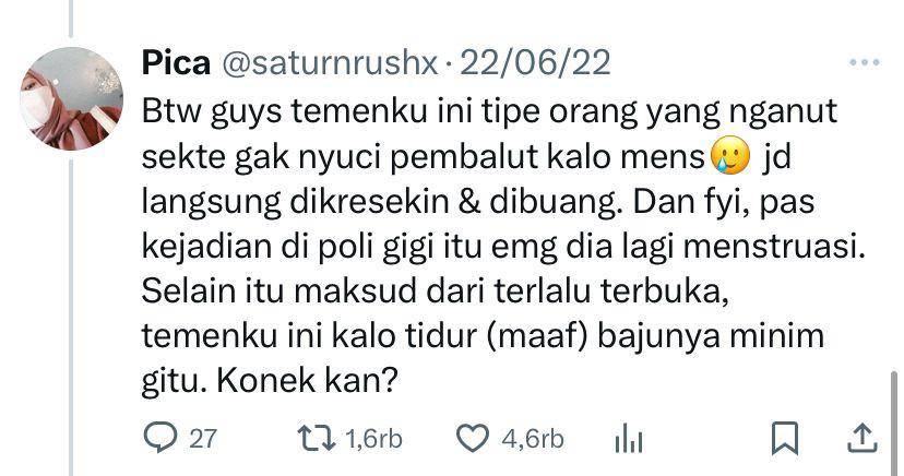 tangkapan layar thread Gangguan Jin Poli Gigi (x.com/saturnrushx)