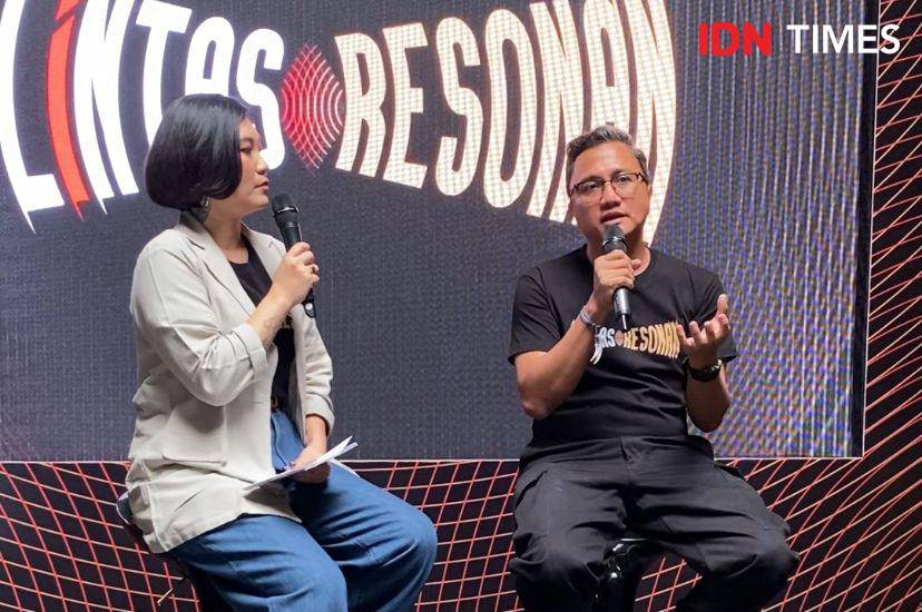 potret Wendi Putranto dalam presscon Lintas Resonan di kawasan Jakarta Pusat, Rabu (22/5/2024) (dok. IDN Times/Rani Asnurida)