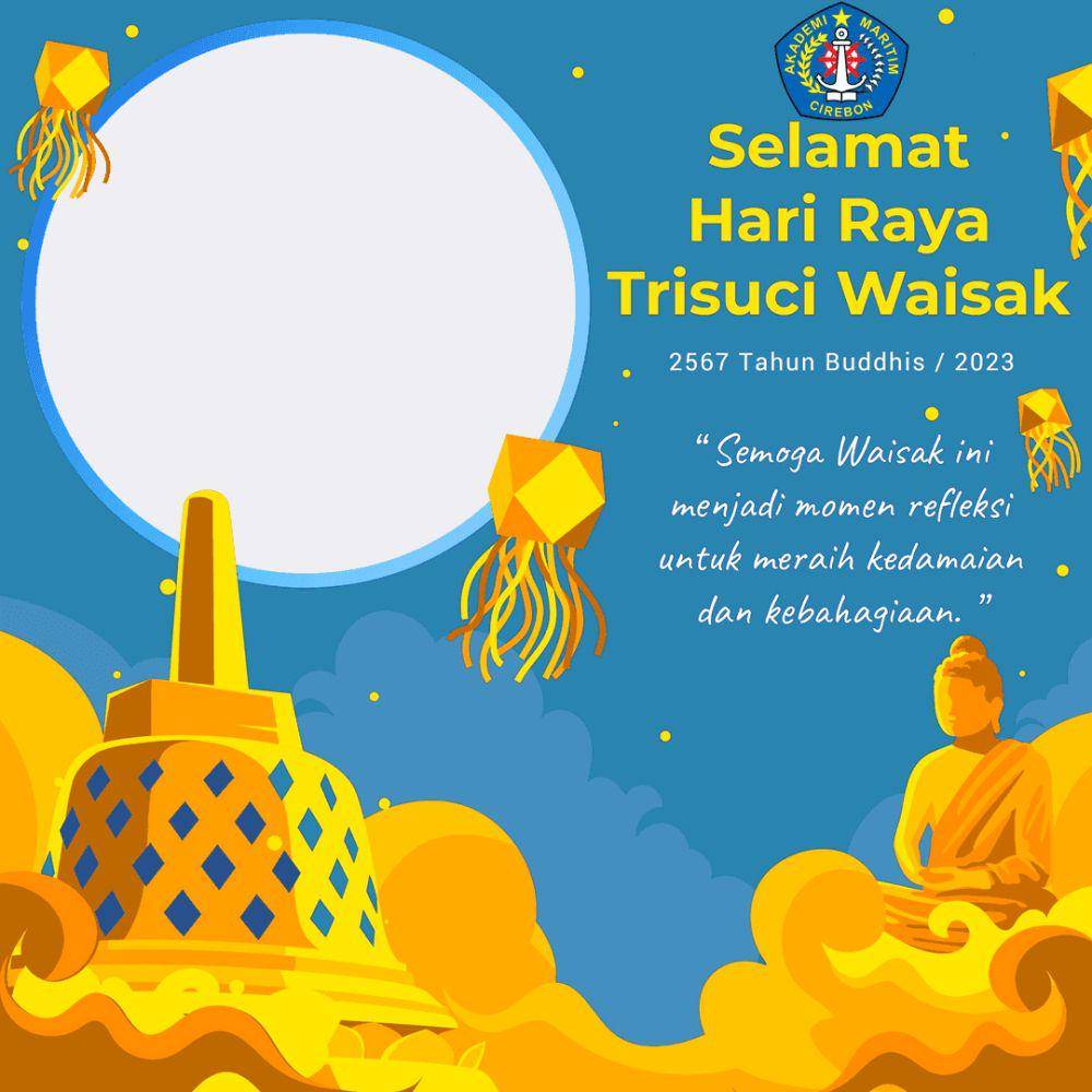 Twibbon hari raya Waisak 2024 (Twibonnize.com/Akademi Maritim Cirebon)