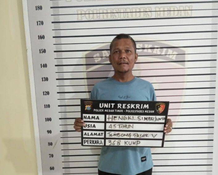 Polisi tangkap pria terduga preman yang memeras pedagang kecil (dok.Polsek Medan Timur)