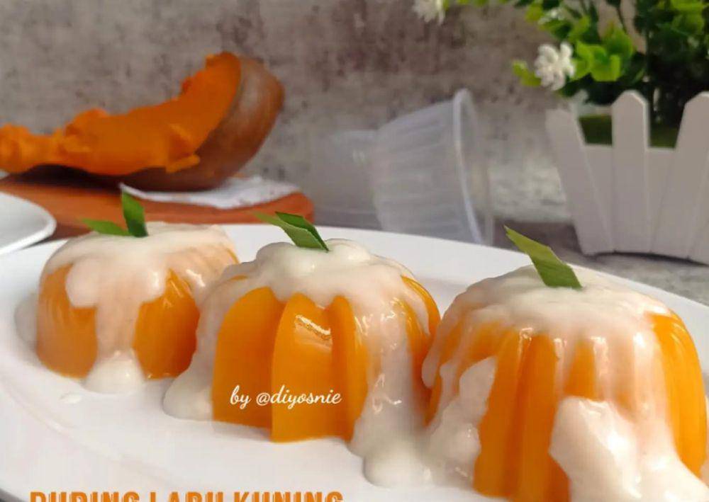 ilustrasi snack MPASI, puding labu kuning (cookpad.com/DiYos Nie)