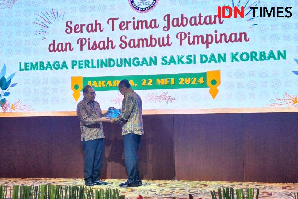 Serah Terima Jabatan sekaligus acara Pisah Sambut dari anggota LPSK periode lama (2019-2024) kepada periode baru (2024-2029) di LPSK, Ciracas, Jakarta Timur, Rabu (21/5/2024). (IDN Times/Lia Hutasoit)