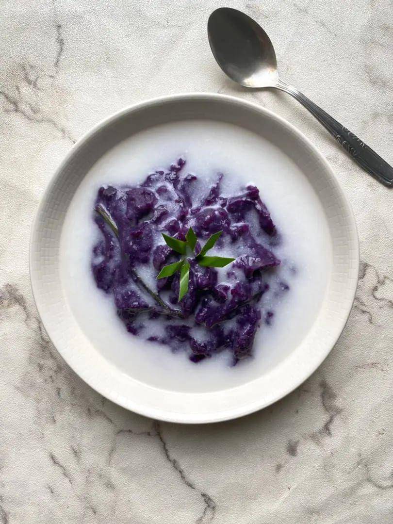 ilustrasi snack MPASI, bubur ubi ungu (cookpad.com/Rini Dwi Astuti)