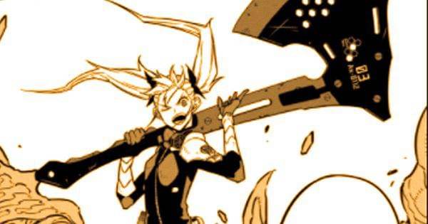 Kikoru dengan kapak tempurnya ( Dok. Shueisha / Kaiju No. 8 )