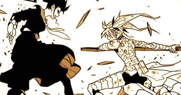 Kikoru berhasil menutupi jarak dengan Kaiju No. 15 ( Dok. Shueisha / Kaiju No. 8 )