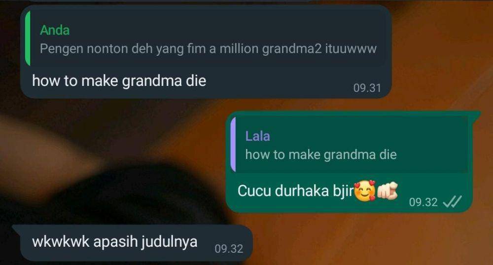 chat lucu salah sebut How to Make Millions Before Grandma Dies (x.com/coklatcokicoki)