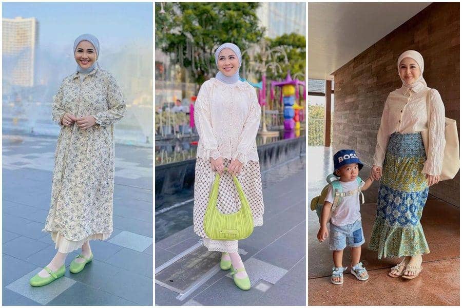 7 Gaya Kasual Berhijab ala Kesha Ratuliu, Pakai Long Pants dan Skirt