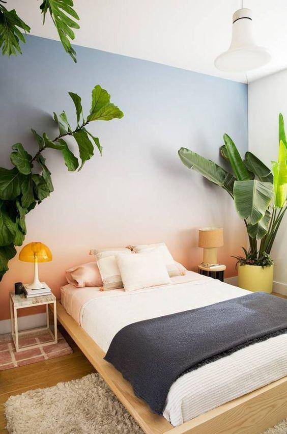 dekorasi ruangan dengan warna ombre (tuacasa.com.br)