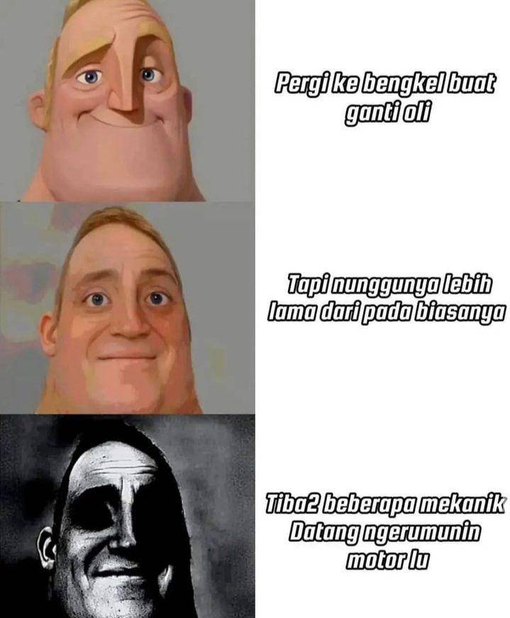 meme kejadian di bengkel (instagram.com/kocaktawa.id)
