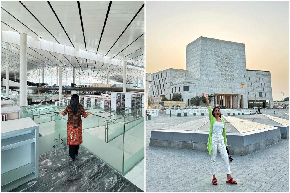 10 Potret Dewi Lestari ke Qatar, Kunjungi Perpustakaan Canggih