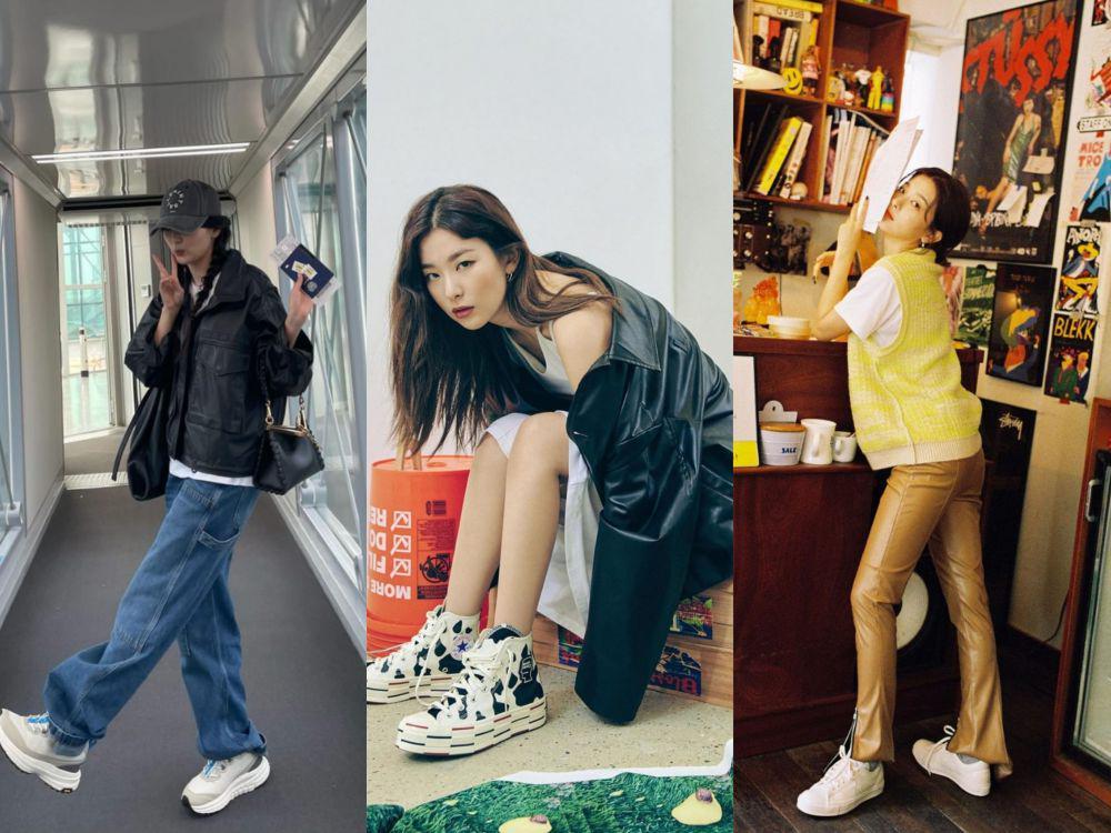 9 Inspirasi Outfit Leather ala Seulgi Red Velvet, Catchy Abis!
