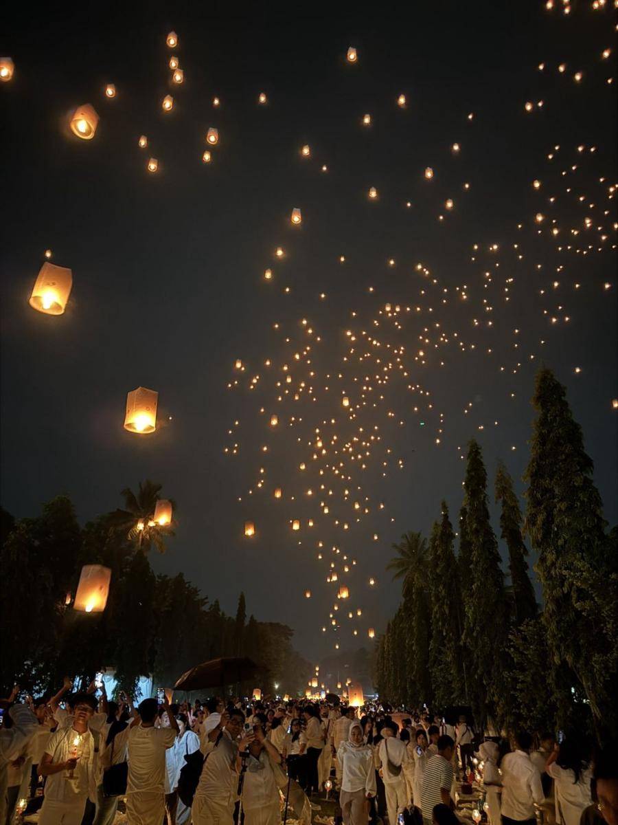 Potret festival lampion di Borobodur (x.com/penatablokm)