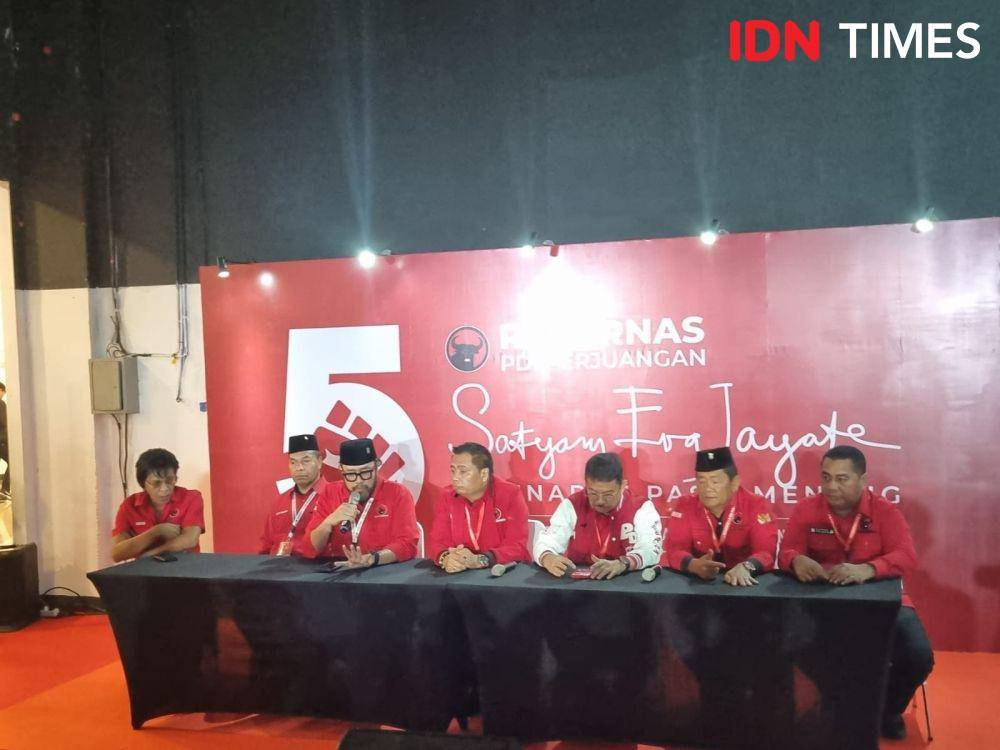 Konferensi pers sejumlah Kepala DPD PDIP di Rakernas V PDIP, Ancol, Jakarta Utara (IDN Times/Ilman Nafi'an)