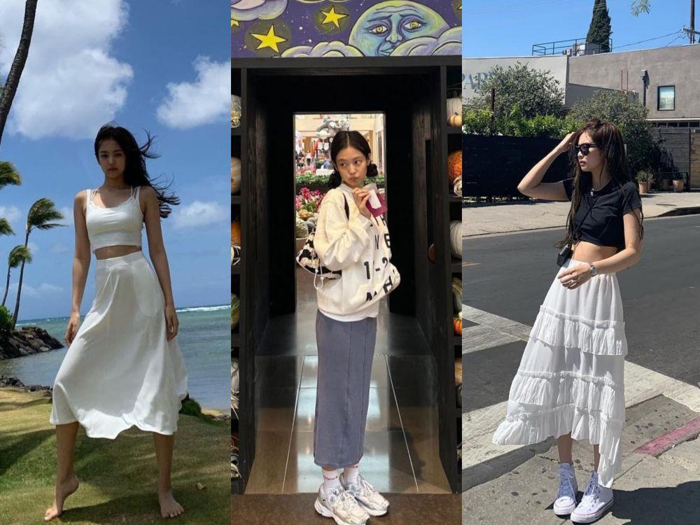 9 Ide Padu Padan Rok Midi ala Jennie BLACKPINK, Stylish Maksimal!