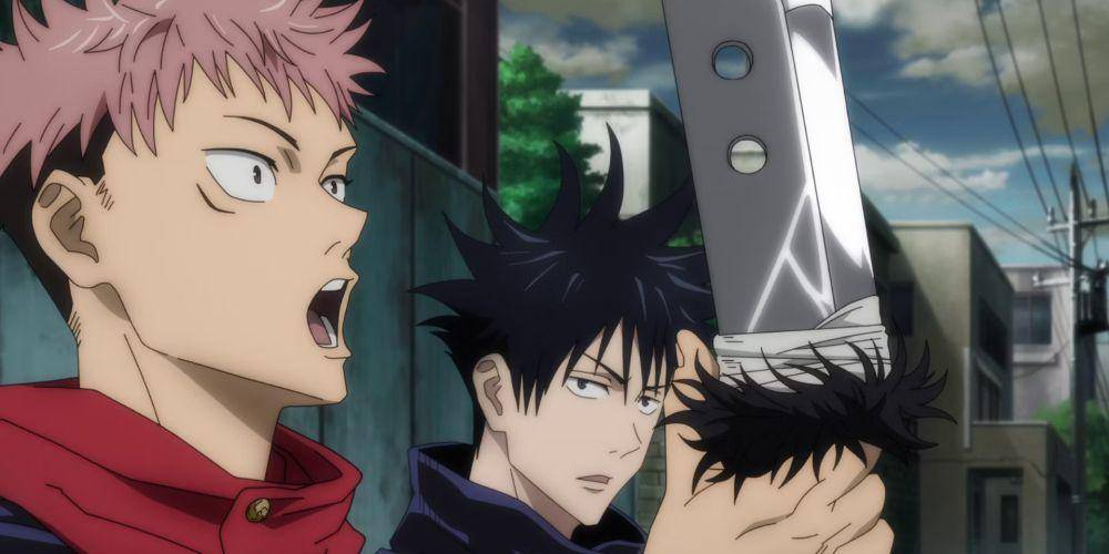 Cuplikan Yuji menggunakan Pedang Pembasmi Iblis (dok. Gege Akutami (Story & Art), MAPPA/Jujutsu Kaisen)