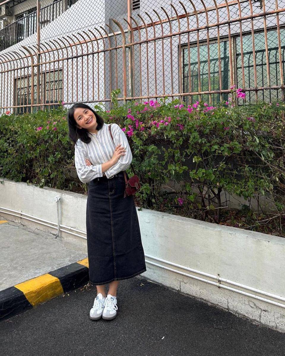 referensi outfit motif stripe ala Jesica Ceren (instagram.com/jesicaceren)