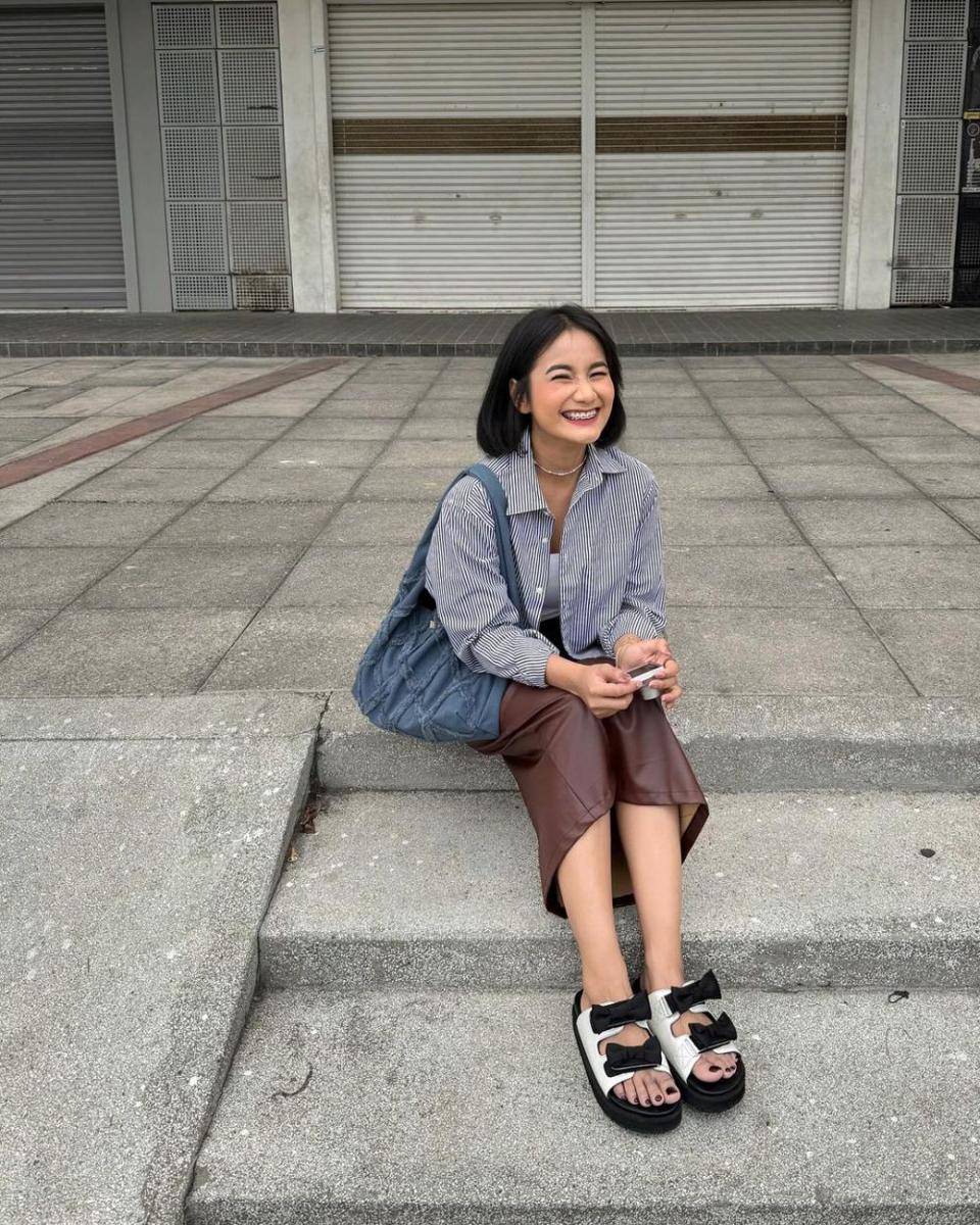 referensi outfit motif stripe ala Jesica Ceren (instagram.com/jesicaceren)