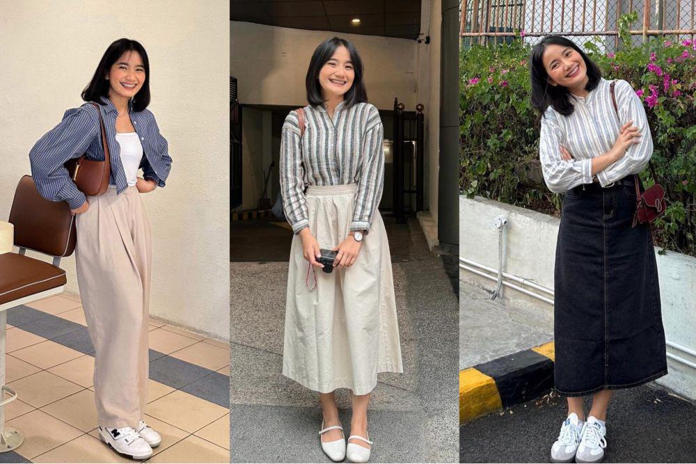 7 Referensi Outfit Motif Stripe ala Jesica Ceren, Gak Monoton!