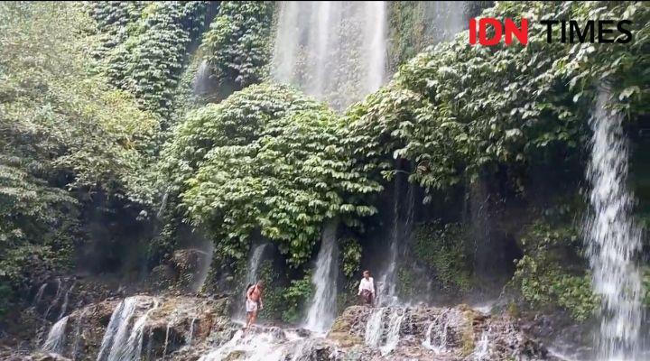 Air Terjun Benang Kelambu Desa Aik Berik Lombok Tengah. (IDN Times/Muhammad Nasir)