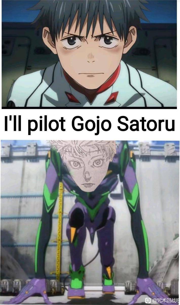 Parodi Yuta-Gojo versi Evengalion ( Dok. facebook.com/Ryomen Sukuna)