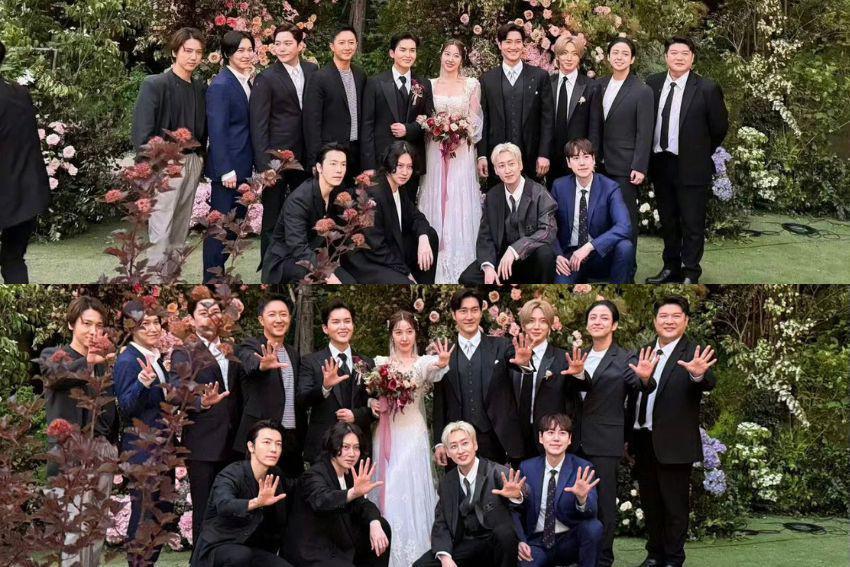 7 Potret Super Junior di Pernikahan Ryeowook dan Ari TAHITI, Lengkap!