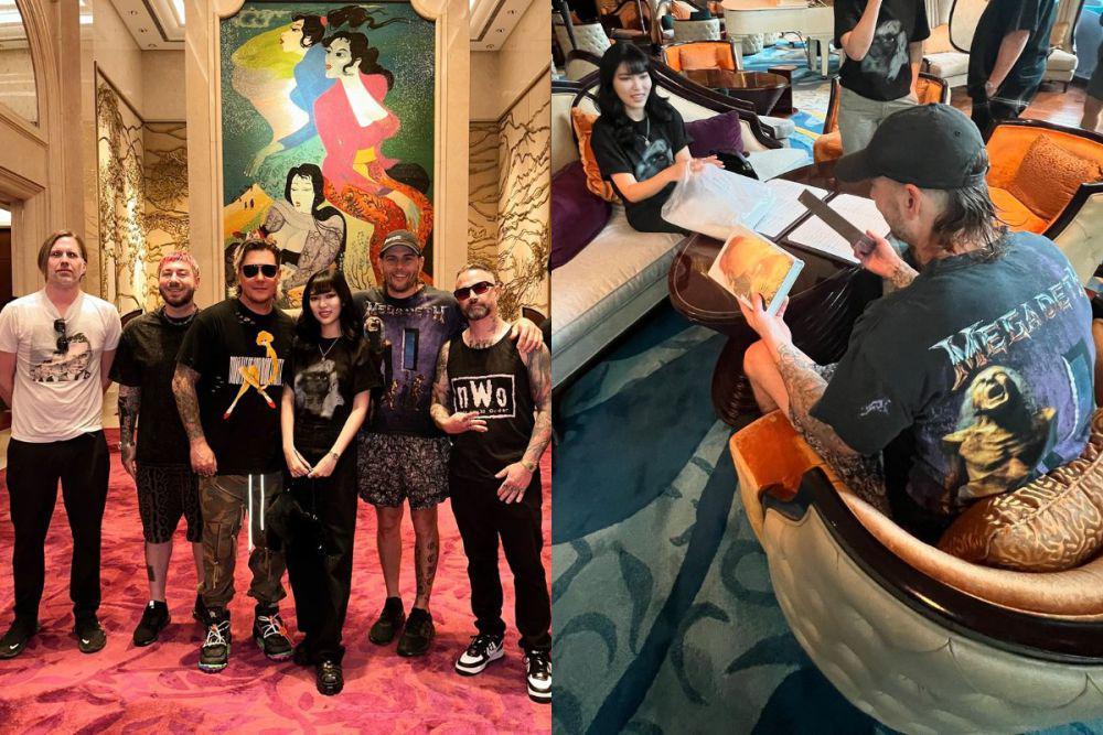 7 Momen Isyana Sarasvati Bertemu Avenged Sevenfold, Ngefans Sejak SMP