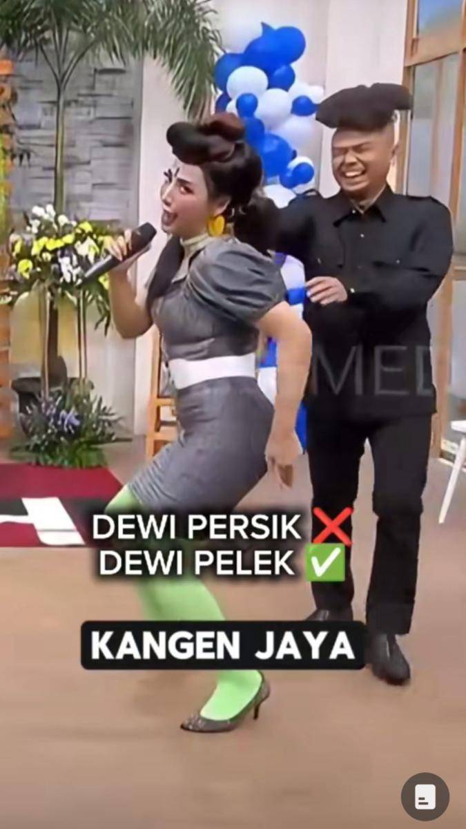 potret kocak Hesti Purwadinata cosplay jadi Dewi Perssik saat nyanyi lagu viral (tiktok.com/ryan_ariyan)