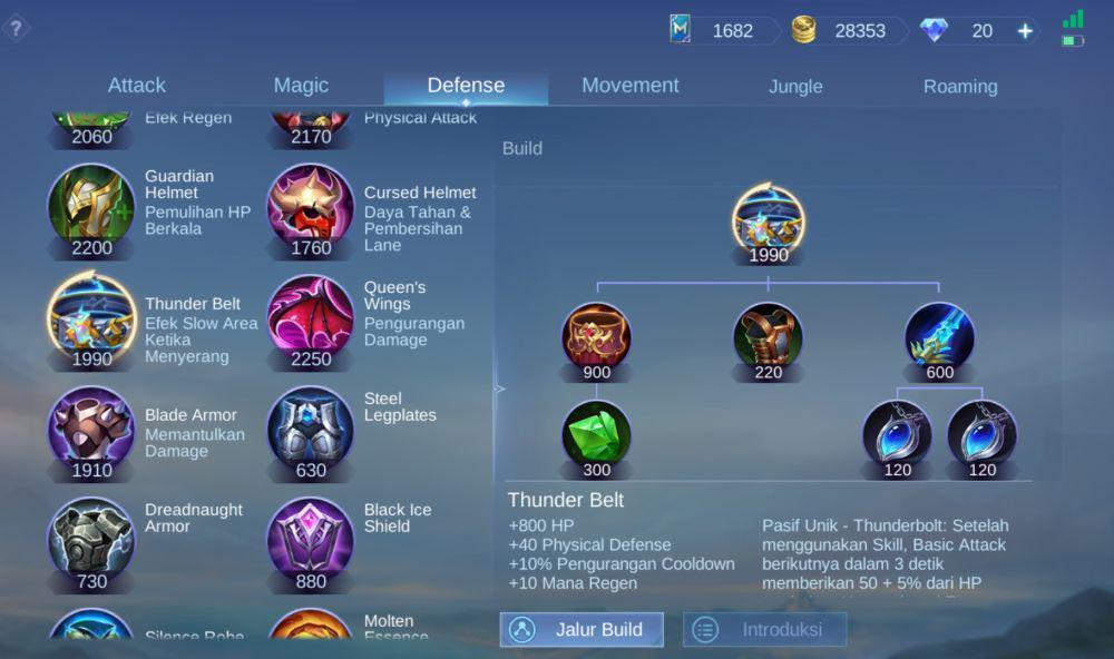 5 Hero MLBB yang Cocok Pakai Item Thunder Belt, makin OP!
