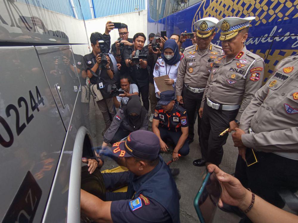 Buntut Kecelakaan Bus Ciater, Polri Sidak Ramp Check di Bandung