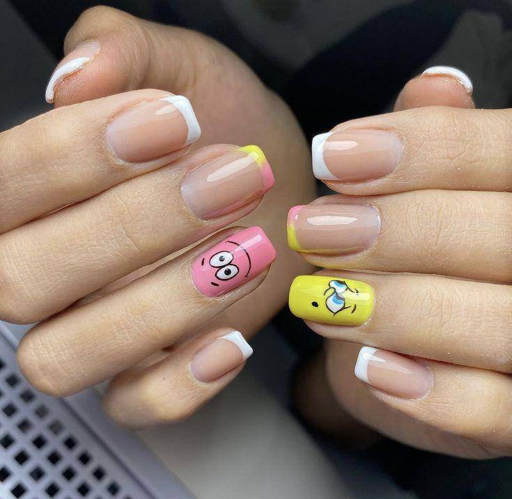 Inspirasi nailart Spongebob Squarepants (Pinterest.com/Jamrock)