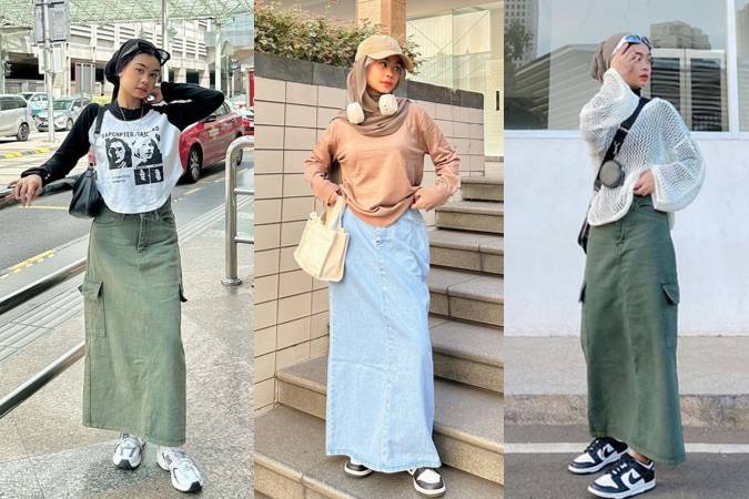 OOTD hIjab pakai rok jeans ala Nola Clara (instagram.com/nolaclr.a)