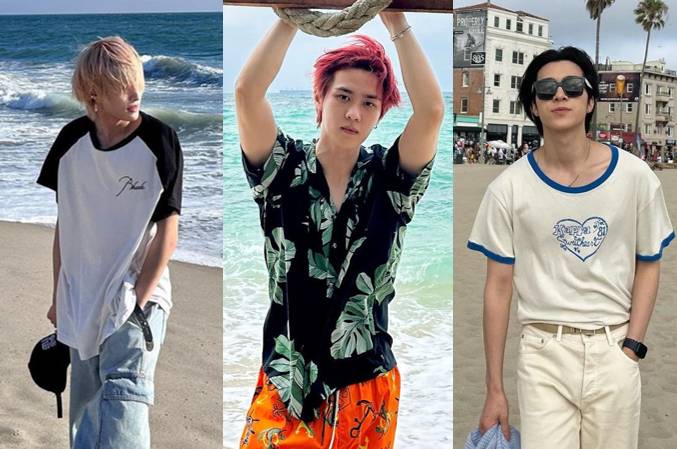 ide OOTD ke pantai untuk pria ala member WayV (instagram.com/yangyang_x2) | (instagram.com/kun11xd) | (instagram.com/i_m_hendery)