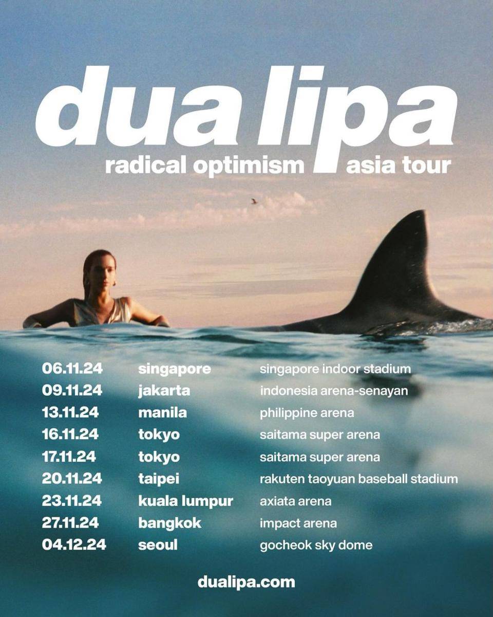 jadwal konser Dua Lipa di Indonesia (instagram.com/dualipa)
