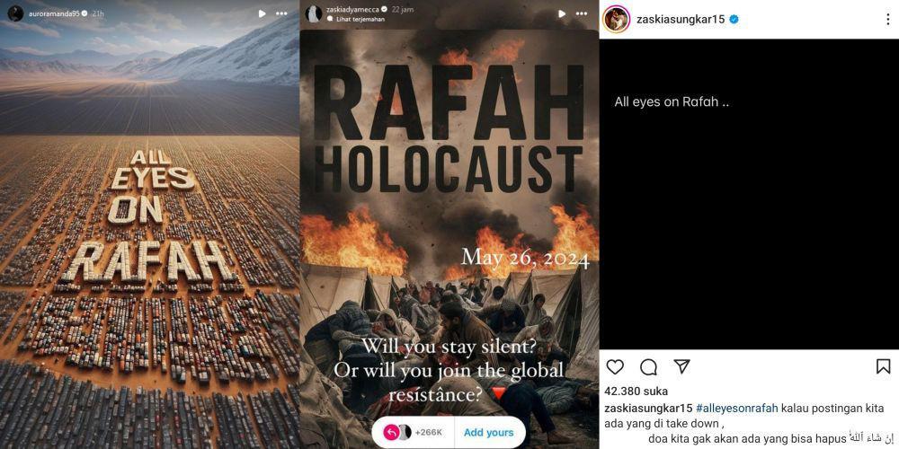 Artis Indonesia-Hollywod Kecam Israel lewat Aksi All Eyes on Rafah