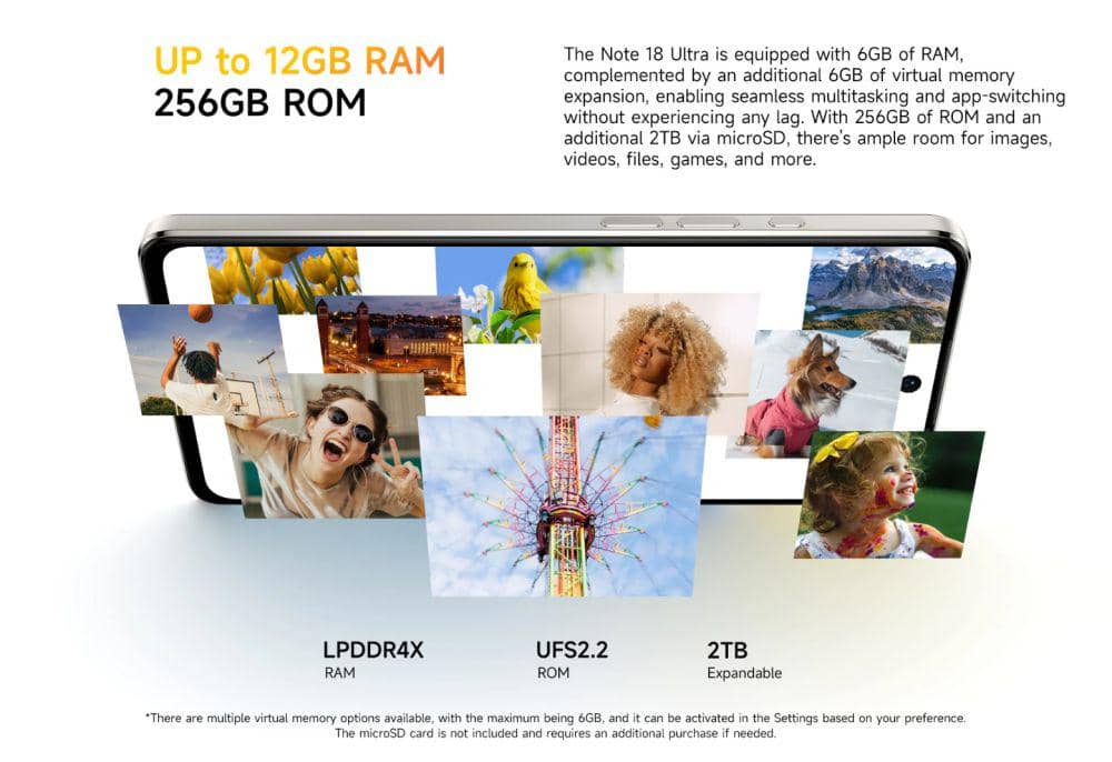 potret media penyimpanan Ulefone Note 18 Ultra 5G (ulefone.com)