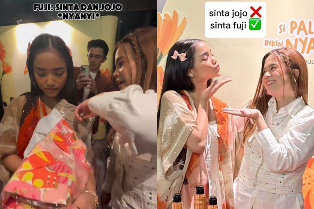 Sama-sama Sempat Viral, 7 Momen Sinta Keong Racun Bikin Baju Buat Fuji