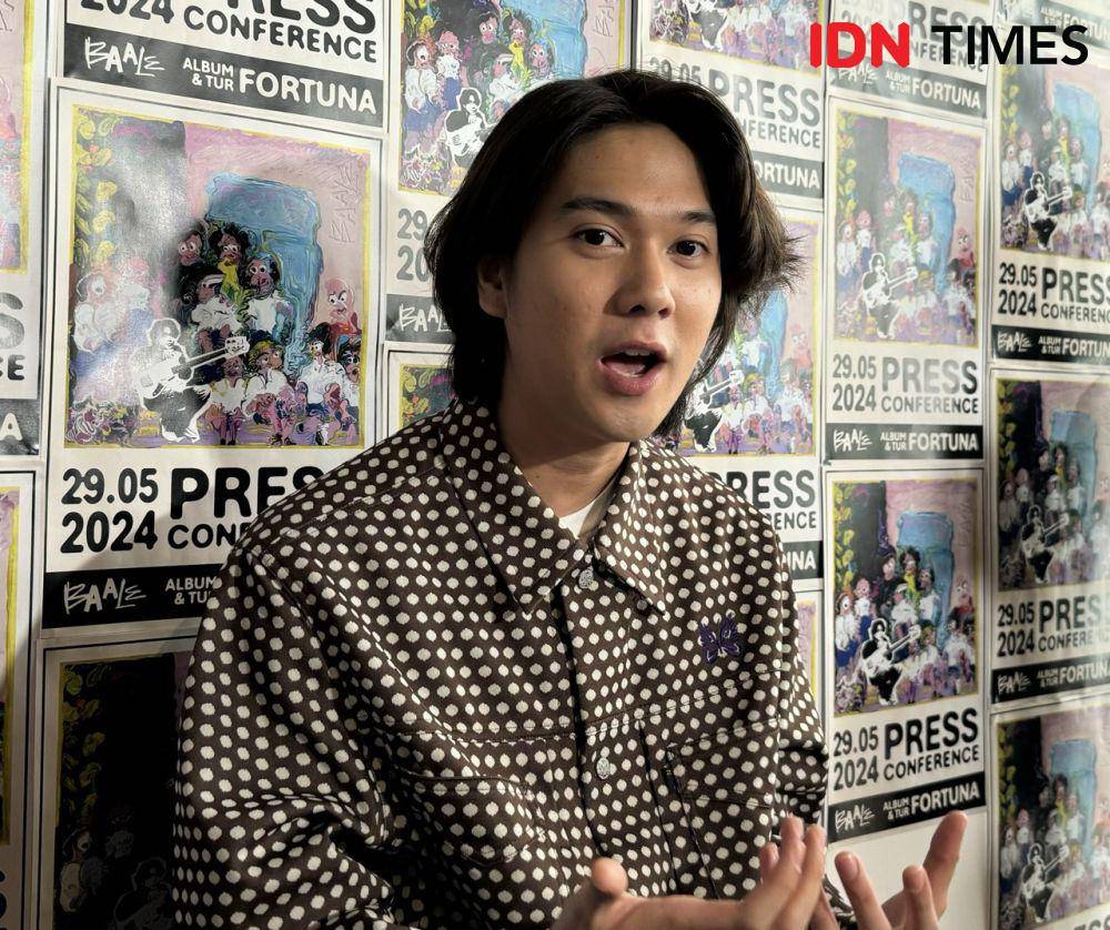 BAALE alias Iqbaal Ramadhan dalam konferensi pers pada Rabu (29/5/2024) (IDN Times/Elizabeth Chiquita)