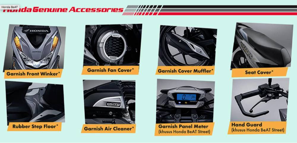 Ilustrasi aksesoris Honda Beat (wahanahonda)