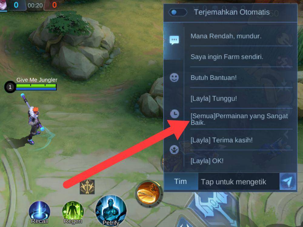 potret ping chat untuk memberi semangat (dok. Moonton/Mobile Legends)