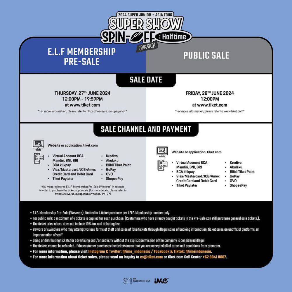 cara beli tiket konser Super Junior 2024 di Jakarta (instagram.com/ime_indonesia)