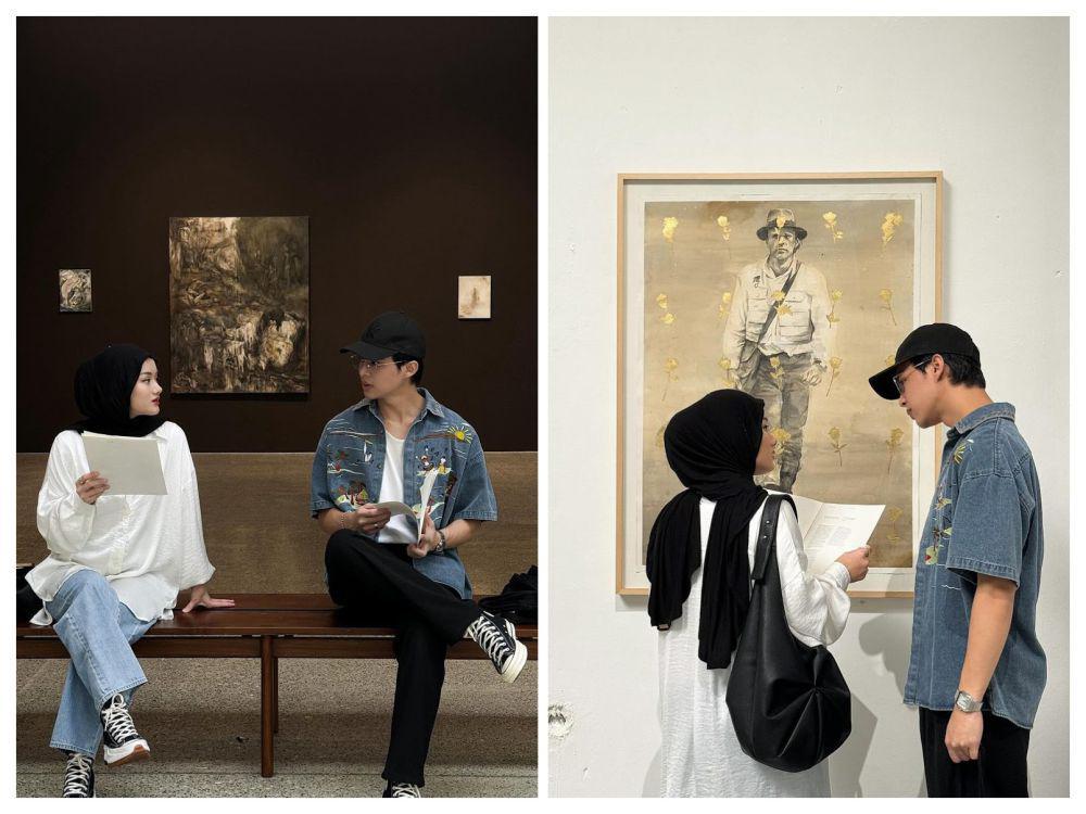 10 Potret Rey Mbayang dan Dinda Hauw Kencan di Museum, Romantis!
