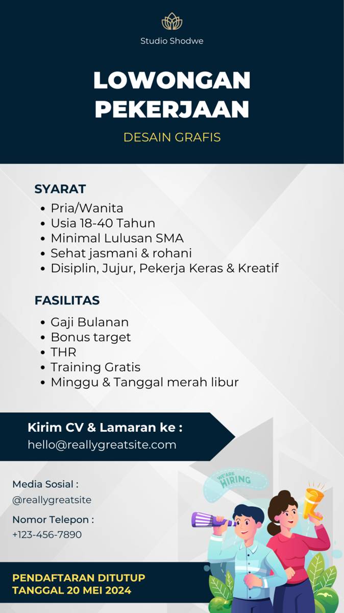poster lowongan pekerjaan (canva.com/Pakju)