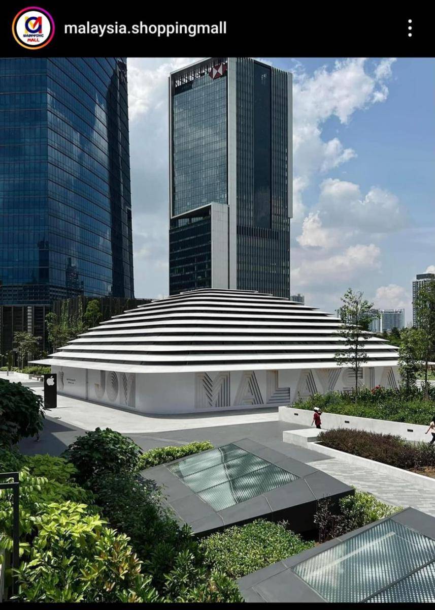 Desain eksterior Apple Store Malaysia The Exchange TRX (instagram.com/@malaysia.shoppingmall)