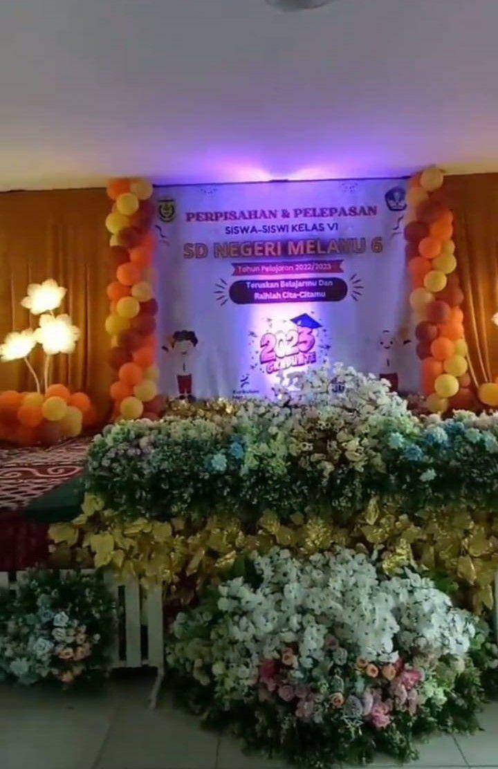 dekorasi perpisahan SD (tiktok.com/decorama.id)