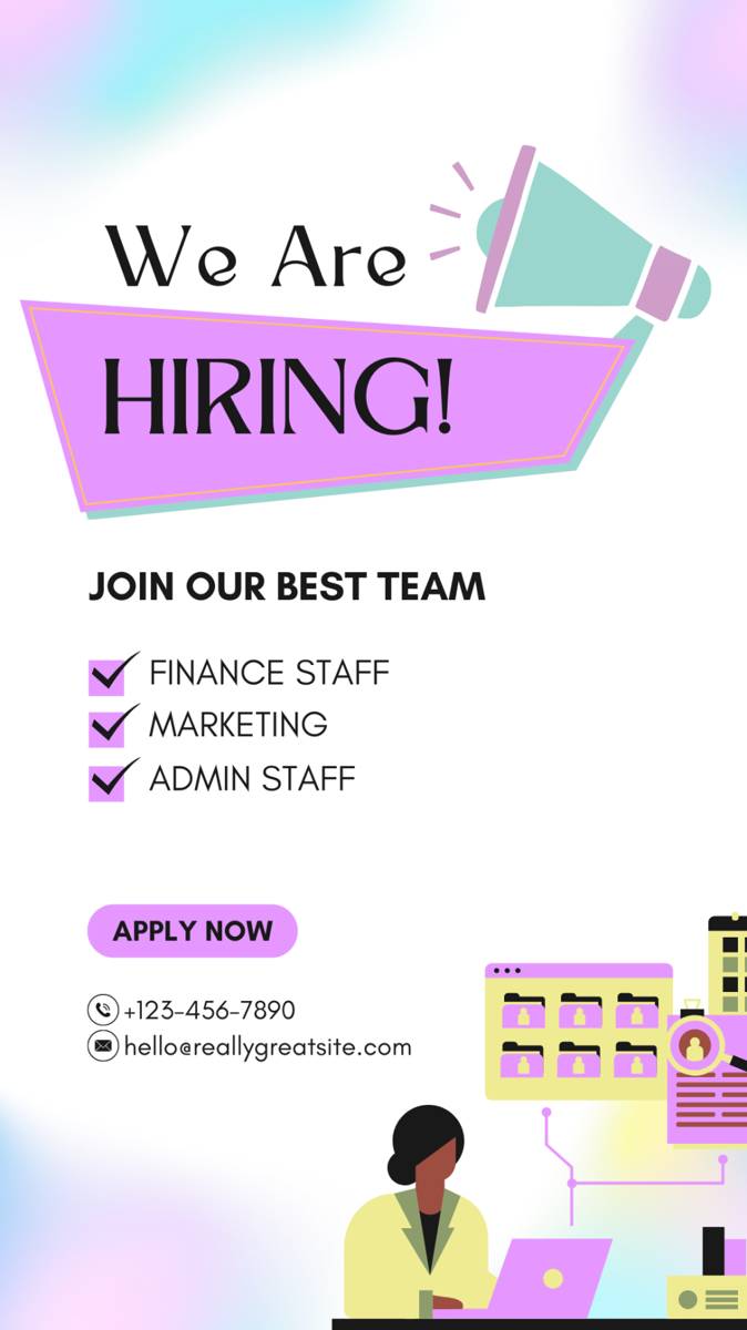 poster lowongan pekerjaan (canva.com/Build Up Studio)
