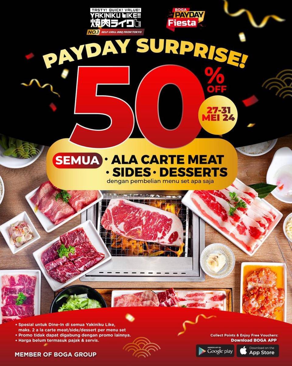 Promo Payday Yakiniku Like Mei 2024 (instagram.com/yakinikulike.id)